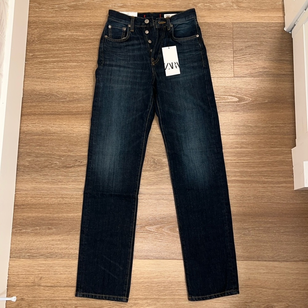 Zara Jeans The Straight Full Length in Indigo